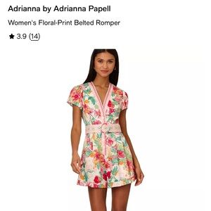 Adrianna Papell Floral Romper - Pink and Green